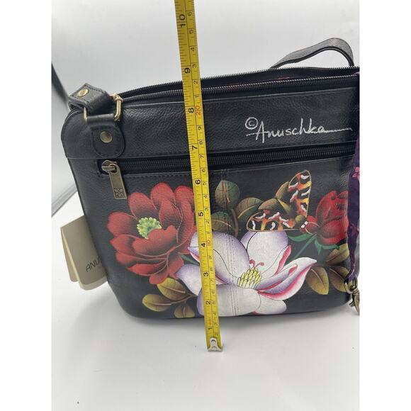 Anuschka Hand Painted Leather Top to Side Zip Crossbody Bag-Dreamy Blossoms-NWT - Picture 11 of 13